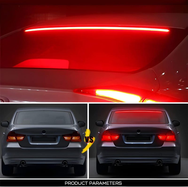 HIPOPY Car LED Brake LED Strip Light, 35inch 144LED DC12V High Mount Stop Brake Light Bar, Rear Window Warning Signal Light for Vehicles Trucks Cars - Image 4